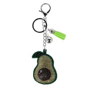 CTM Women's Glittering Avocado Cushion Bag Charm/Key Chain